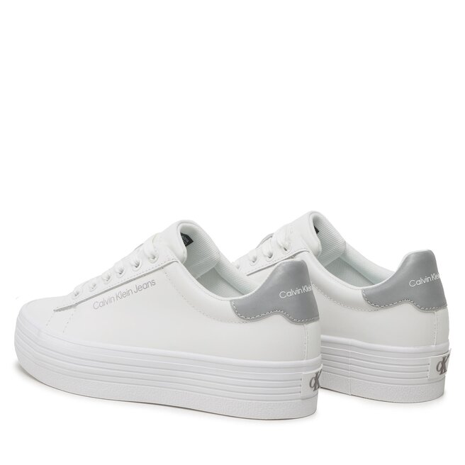 Calvin Klein Jeans Сникърси Calvin Klein Jeans Vulc Flatform Laceup Ny Refl Wn YW0YW01220 Bright White/Reflective YBR