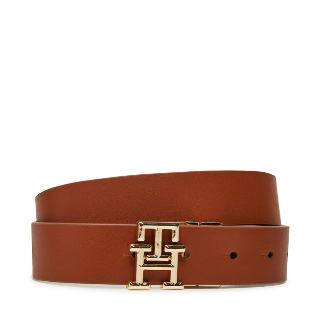 Pasek Damski Tommy Hilfiger Th Logo Rev 3.0 - Brązowy