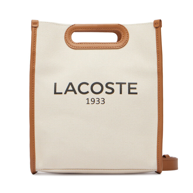 Torebka Lacoste Small Heritage Canvas Tote NF5232TD Beżowy jasny -