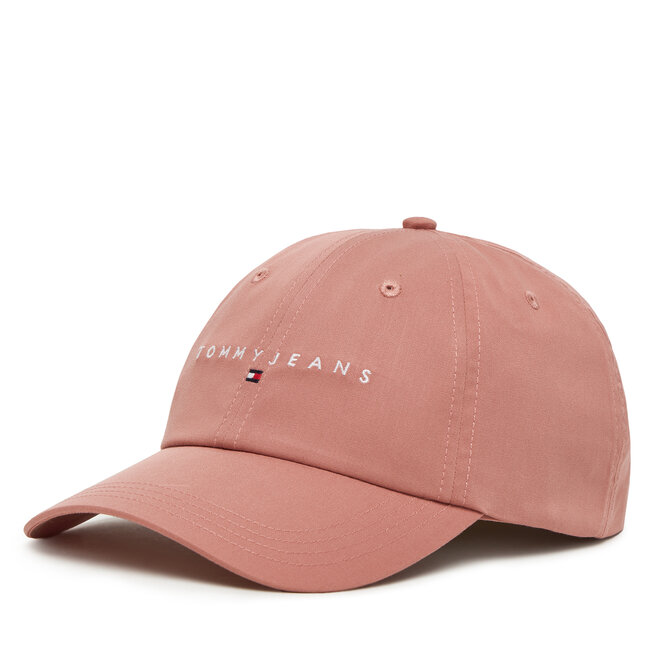 Czapka z daszkiem Tommy Jeans Linear Logo 6 Panel - Różowy