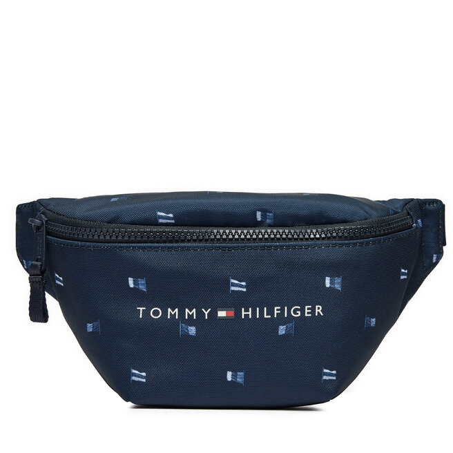 Saszetka nerka Tommy Hilfiger Th Essential Aop - Granatowy