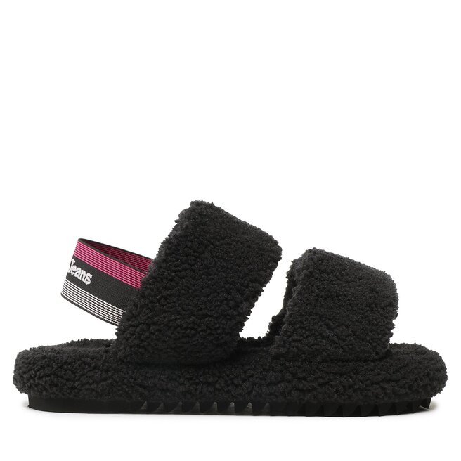 Kapcie Tommy Jeans Tj Winter Sandal 2D - Czarny