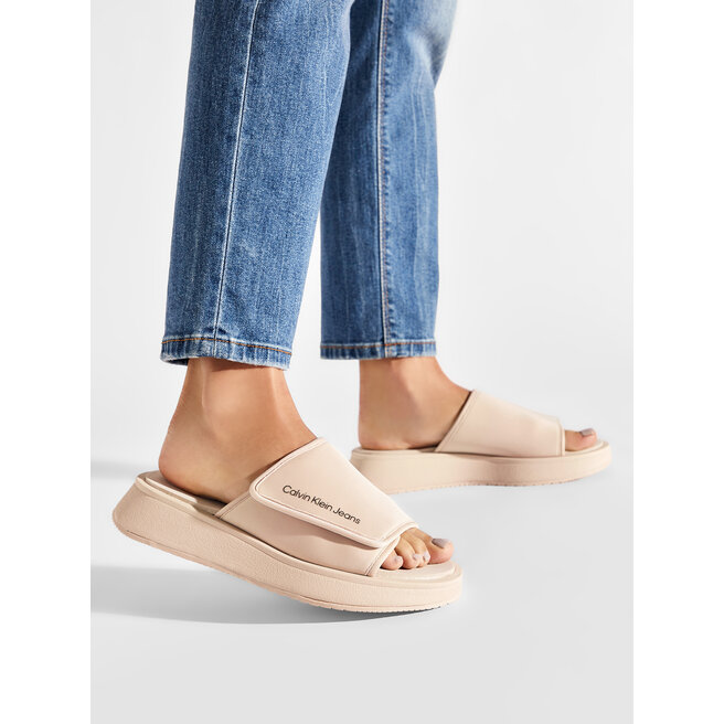 Calvin Klein Jeans Чехли Calvin Klein Jeans One-Strap YW0YW00672 Tuscan Beige AF6