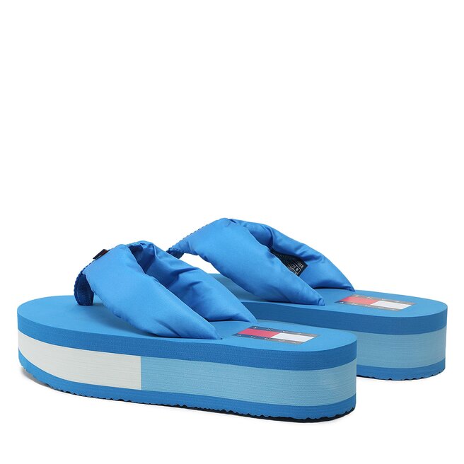 Tommy Jeans Žabky Tommy Jeans Webbing Mid Beach Sndl Nw Strip EN0EN02114 Deep Sky Blue C2P