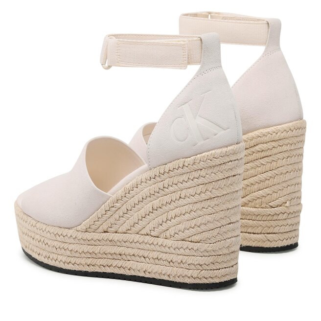 Calvin Klein Jeans Еспадрили Calvin Klein Jeans Wedge Sandal Wide Su Con YW0YW00963 Ancient White YBH
