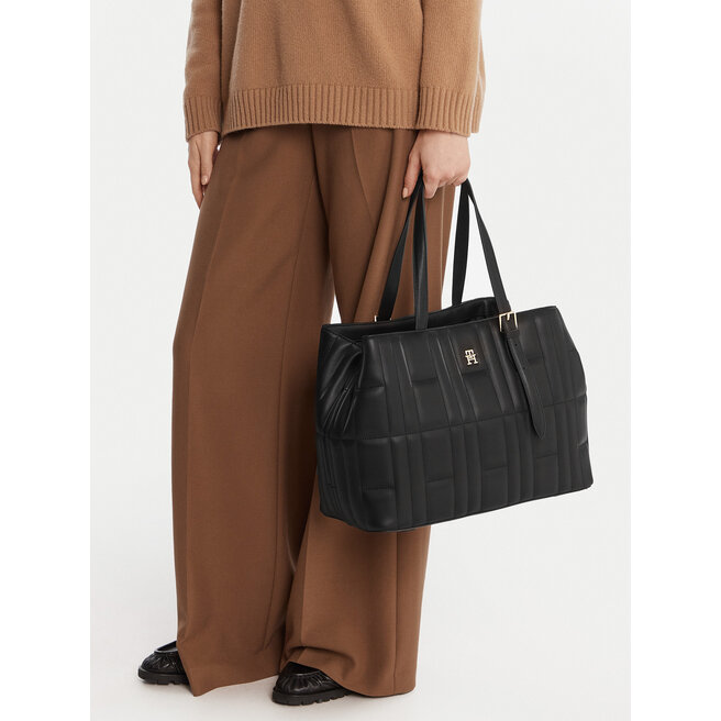 Torebka Tommy Hilfiger Th Feminine Tote AW0AW17452 Czarny -
