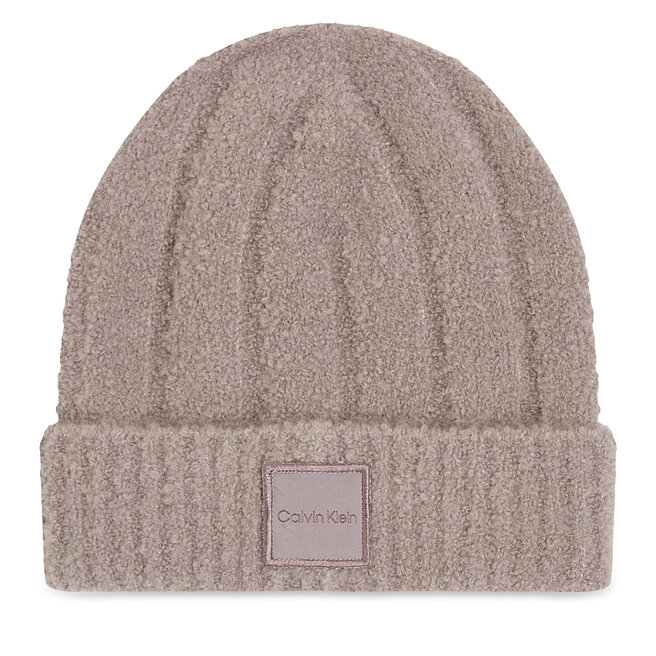 Czapka Calvin Klein Modern Patch Chunky - Beżowy