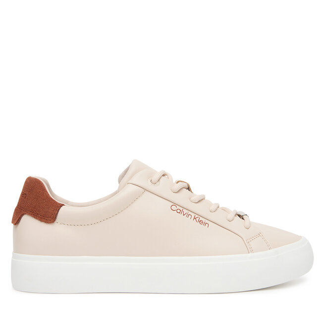 Sneakersy Calvin Klein Vulc Lace Up Lth W/Sue Bt - Beżowy