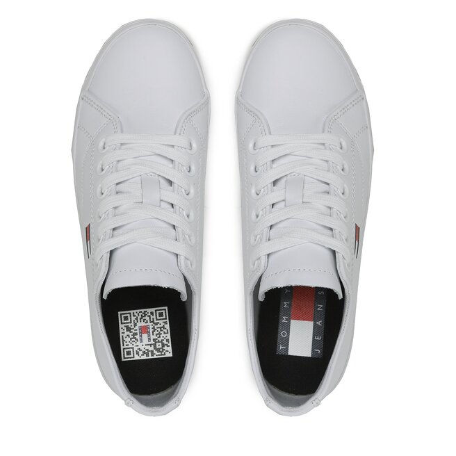 Tommy Jeans Sneakersy Tommy Jeans Cupsole Print Logo EN0EN02064 White 0K4