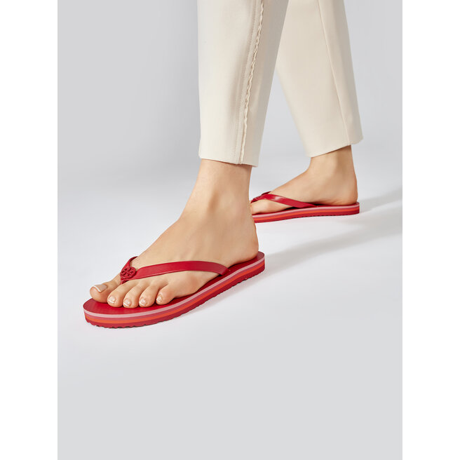 Rascacielos personalidad A nueve Chanclas Tory Burch Mini Minnie Flip Flop 76732 Tory Red/Tory Red/Tory Red  600 • Www.zapatos.es