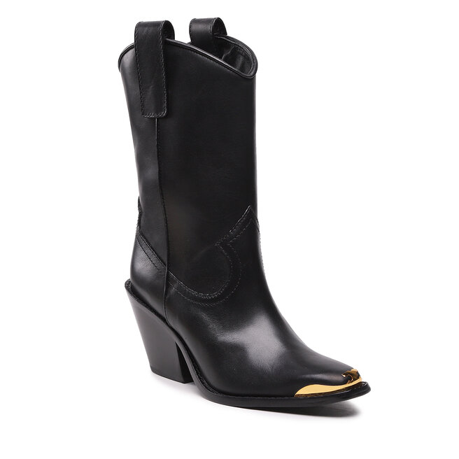 Tory Burch Polokozačky Tory Burch Western Mid Boot 75mm 145857 Perfect Black 006