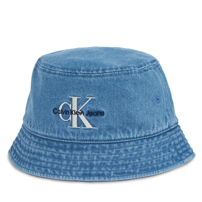 Kapelusz Calvin Klein Mono Logo Denim Bucket Hat - Niebieski