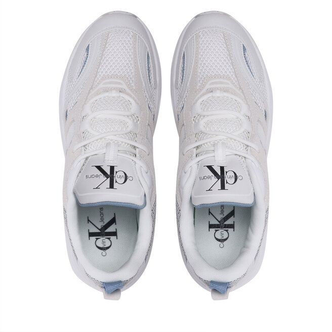 Calvin Klein Jeans Сникърси Calvin Klein Jeans Retro Tennis Su-Mesh YM0YM00589 White/Iceland Blue 01S