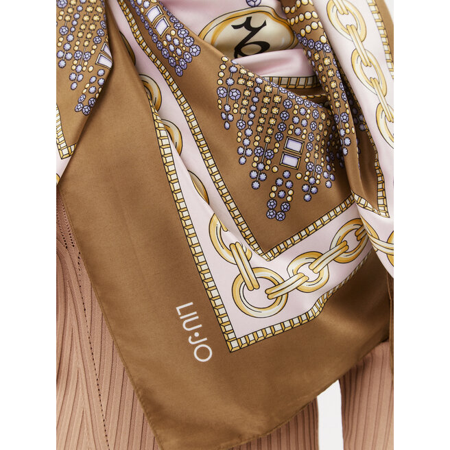 Foulard Donna Liu Jo In Poliestere - Sciarpa Elegante Color Cammello, 115x120 Cm, Perfetta Per L’autunno/inverno