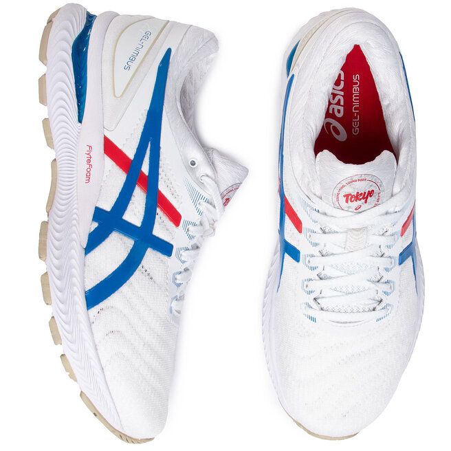 Asics gel nimbus 22 white electric blue Clearance