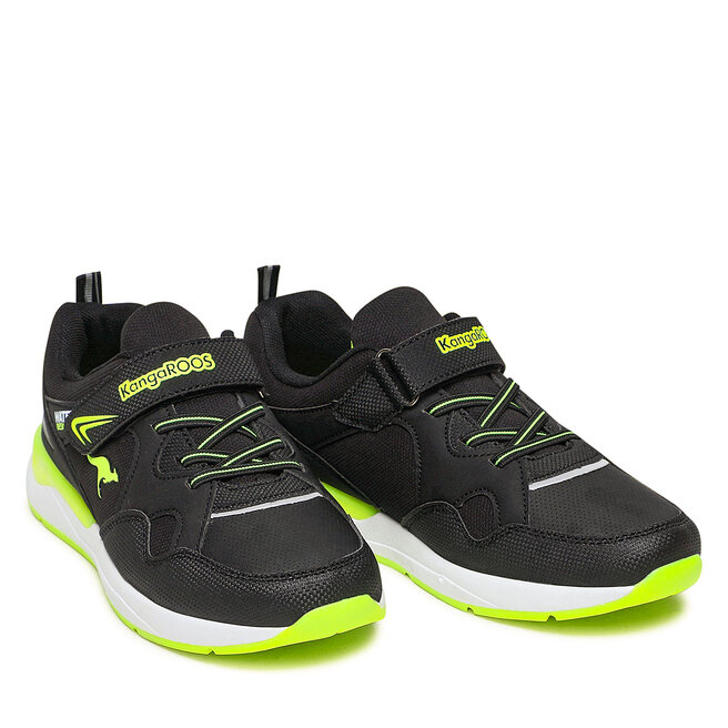 KangaROOS Kindersportschoenen KD-Gym EV, Jet Black Neon Yellow 5062, 33 EU : KangaROOS