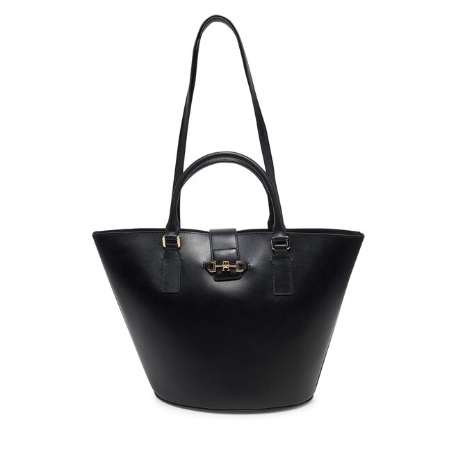 Torebka Tommy Hilfiger Heritage Leather Tote - Czarny