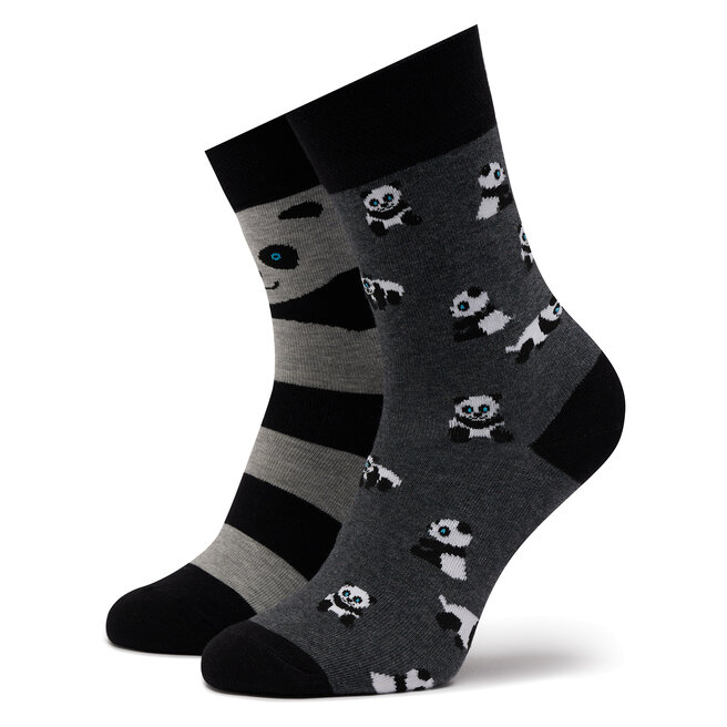 Șosete Înalte Unisex Funny Socks Panda SM1/35 Gri epantofi-Accesorii-Textile-Șosete-Bărbați-Înalte imagine noua