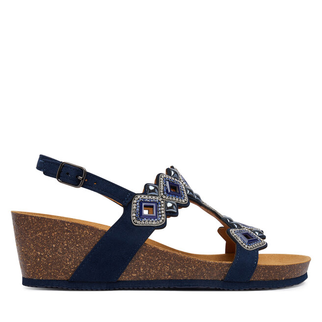 Sandały Scholl Tulum T-Bar MF00689 Granatowy - kobiece