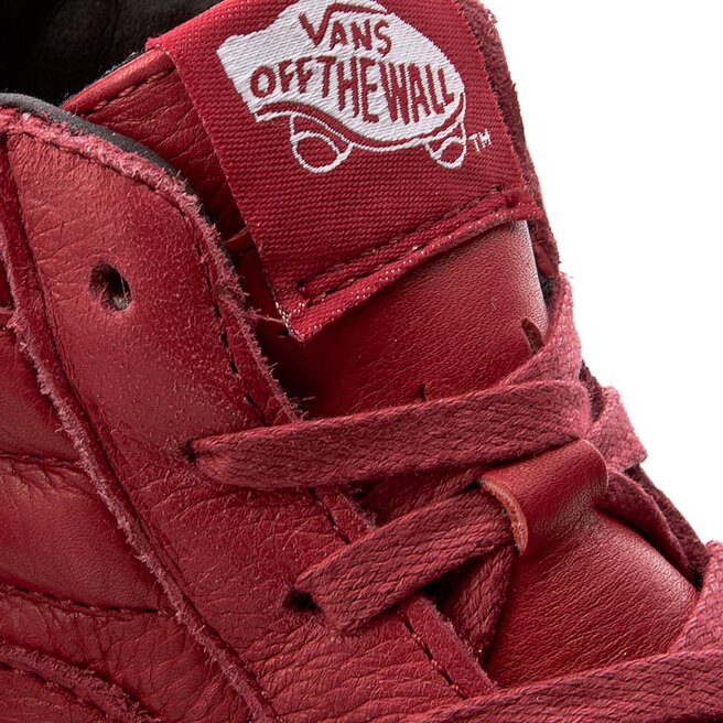 Vans leather hot sale red