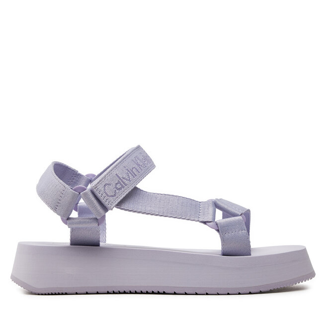Sandały Calvin Klein Jeans Sandal Velcro Webbing In Mtl - Fioletowy