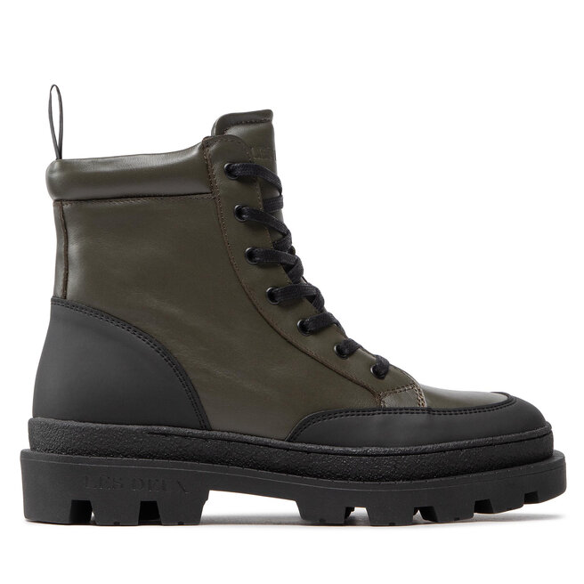 Les Deux Kozačky Les Deux Tanner Mid-Top Leather Sneaker LDM820022 Olive Night/Black
