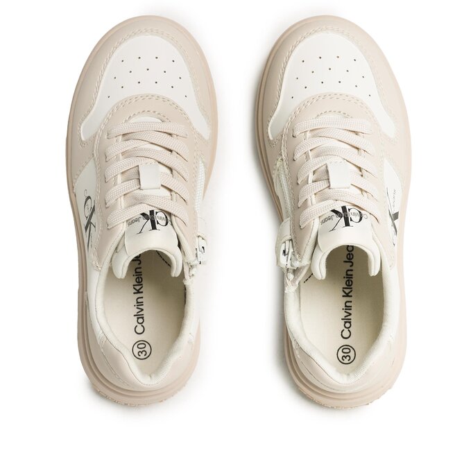Calvin Klein Jeans Сникърси Calvin Klein Jeans Low Cut Lace-Up Sneaker V3X9-80552-1355 M Beige/Milk A360