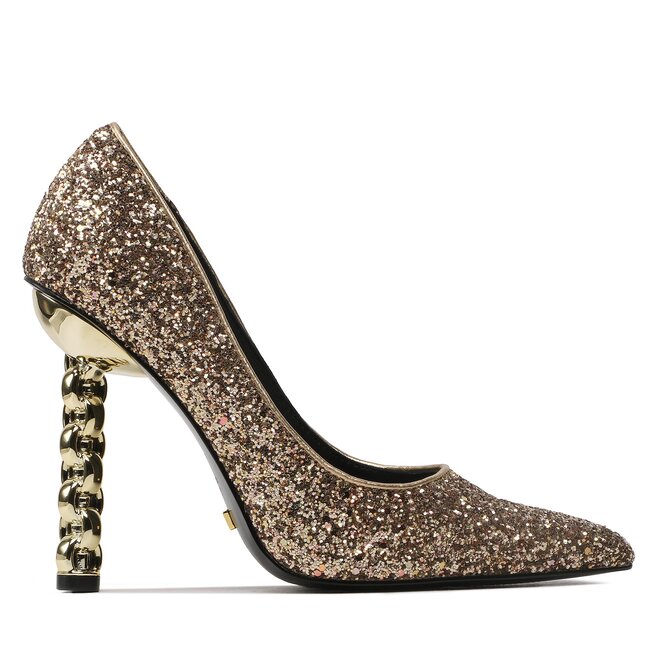 Kat Maconie Pantofi cu toc subțire Kat Maconie Lydia Gold Glitter