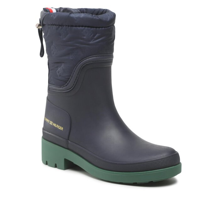 Cizme de cauciuc Tommy Hilfiger Ankle Rainboot With Monogram FW0FW06848 Space Blue DW6 altele-Cizme imagine noua gjx.ro