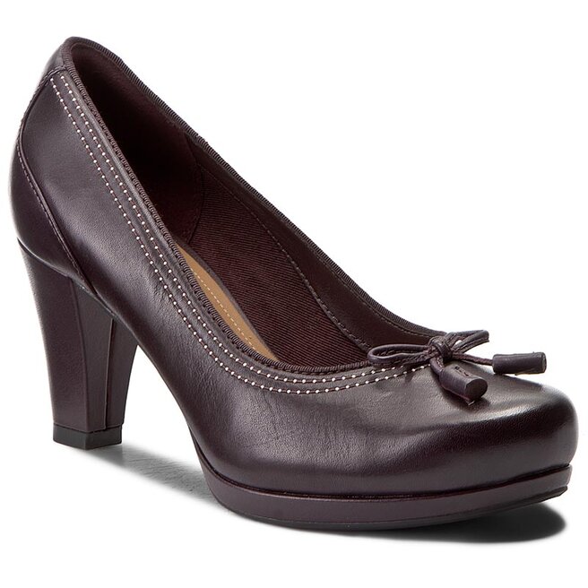 P buty Clarks Chorus Bombay 261290924 Aubergine Leather eobuwie