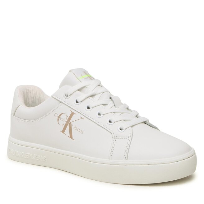 Sneakers Calvin Klein Jeans Classic Cupsole Fluo Contrast YM0YM00603 White/Ancient White 0LA 0LA imagine noua