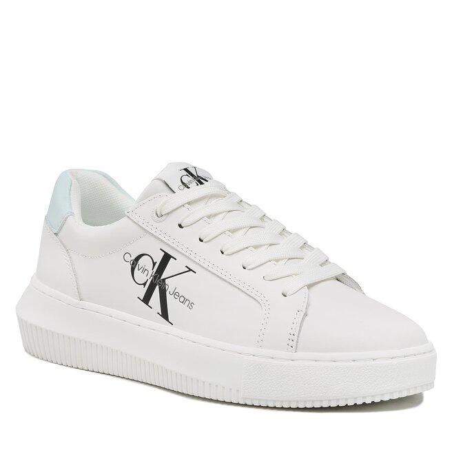 Sneakers Calvin Klein Jeans Chunky Cupsole Laceup Mon Lth Wn YW0YW00823 White/Sprout Green 0LF 0LF imagine noua gjx.ro