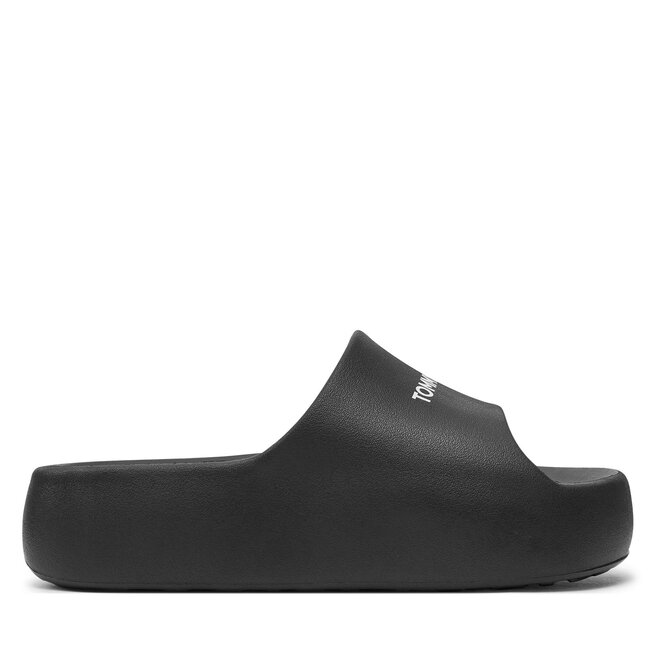 Klapki Tommy Jeans Tjw Chunky Flatform Slide - Czarny