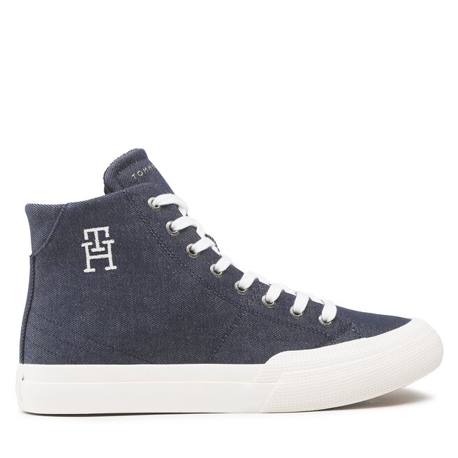 Sneakersy Tommy Hilfiger Th Hi Vulc Premium - Granatowy