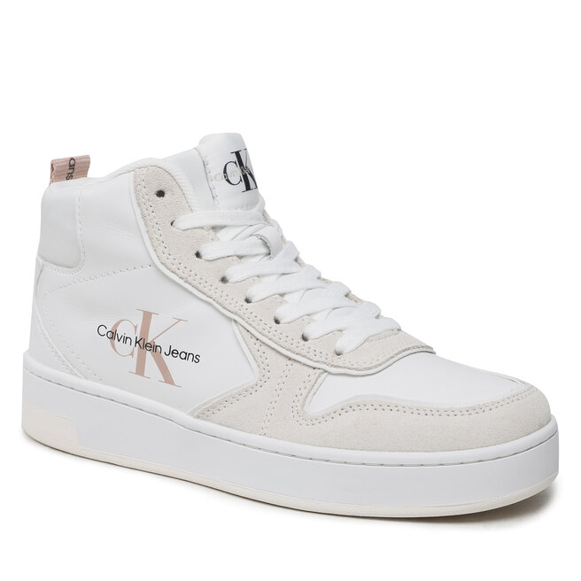 Sneakers Calvin Klein Jeans Basket Cupsole Mid Irreg Line Wn YW0YW00921 White/Ancient White 0LA CALVIN KLEIN JEANS imagine noua