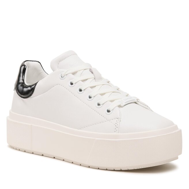 Calvin Klein Сникърси Calvin Klein Squared Flatform Cupsole Lace Up HW0HW01775 White/Black 0K8