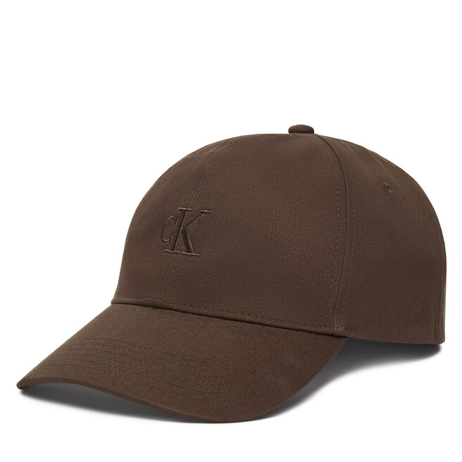 Czapka z daszkiem Calvin Klein Monogram Embroidery Baseball Cap LV04G5002G Brązowy -