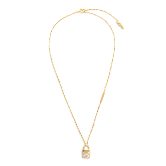 michael kors gold padlock necklace