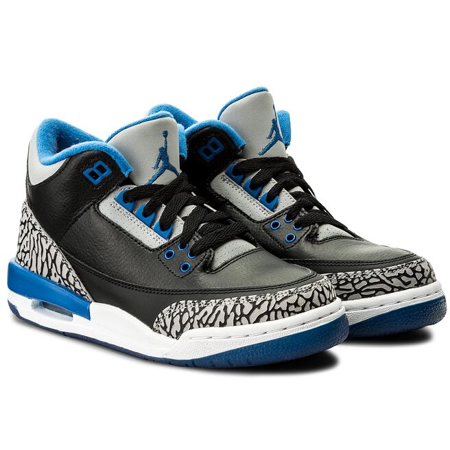 Zapatos Nike Air Jordan 3 Retro BG 398614 007 Black/Sport Blue/Wolf • Www.zapatos.es