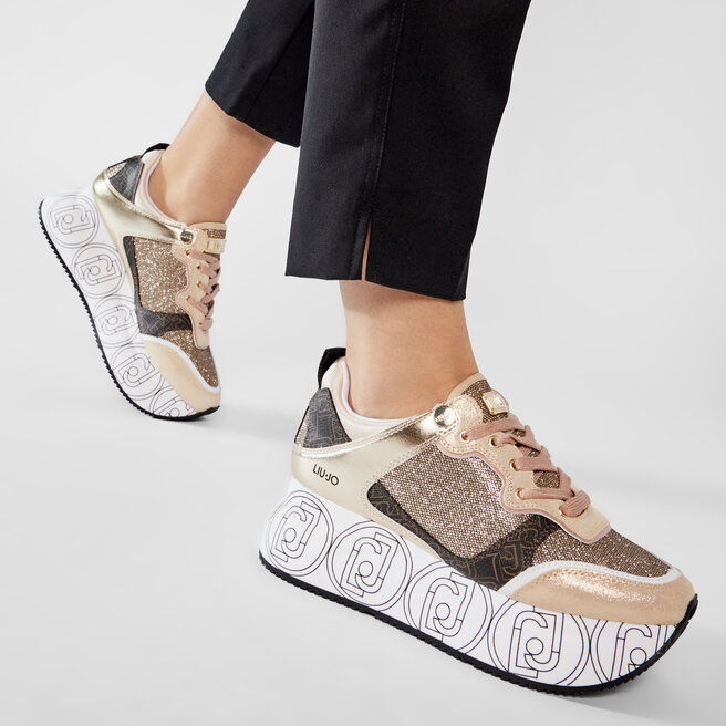 Снікерcи Liu Jo Super Maxi Wonder 2 BA1085 TX187 Light Gold 04178 •  Eobuv.com.ua