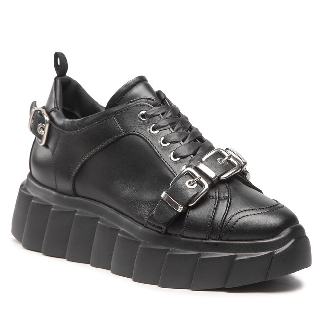 Sneakers AGL Lidia Buckles D943017PGKB1171013 Nero/Nero AGL imagine noua