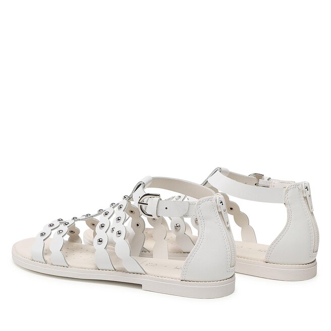 Geox J Sandal Karly - Sandali Bambina In Pelle Con Suola Traspirante
