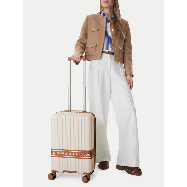 Walizka kabinowa Beverly Hills Polo Club CEO-BHPC-WAL-008-S Beżowy -