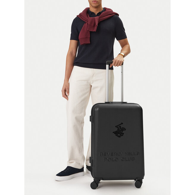 Walizka średnia Beverly Hills Polo Club CEO-BHPC-M-003-08-BLACK Czarny -