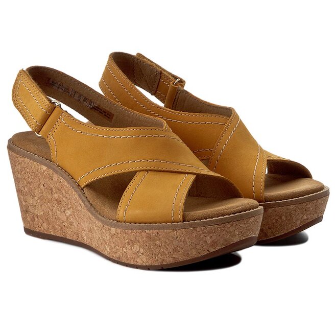 Sandales Clarks Aisley Tulip 2612314740 Yellow Nubuck chaussures