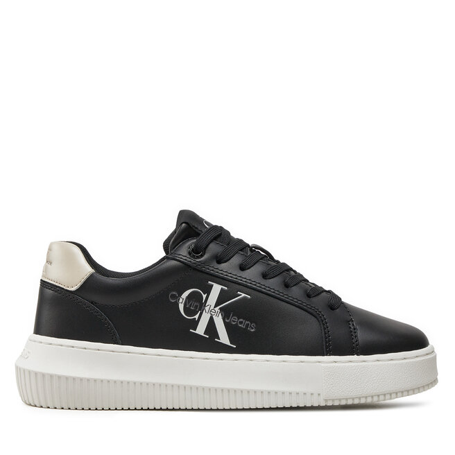 Sneakersy Calvin Klein Jeans Chunky Cupsole Laceup Lth Ml Mtl - Czarny