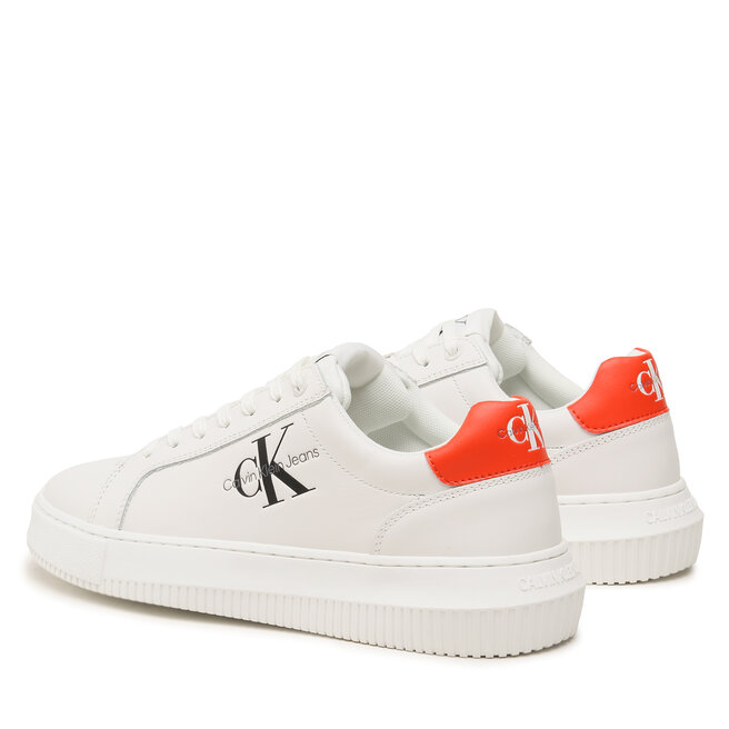Calvin Klein Jeans Sneakers Calvin Klein Jeans Chunky Cupsole Mono Lth YM0YM00681 Bright White/Cherry Tomato 0K5