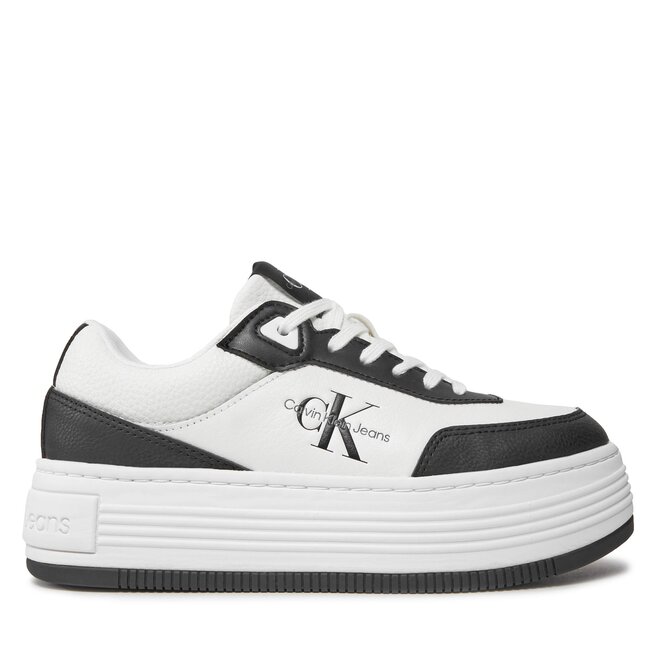 Sneakersy Calvin Klein Jeans Bold Flatf Low Lace Mix Ml Fad - Czarny