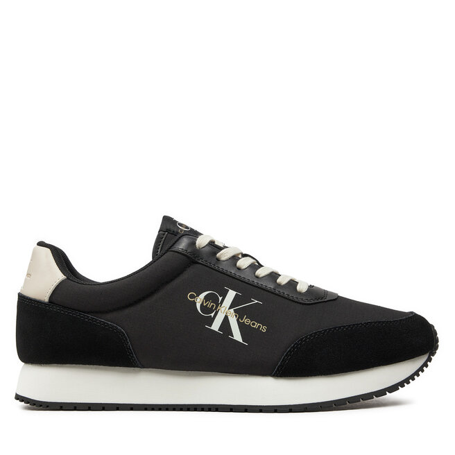 Sneakersy Calvin Klein Jeans Retro Runner Low Mix Mtl - Czarny