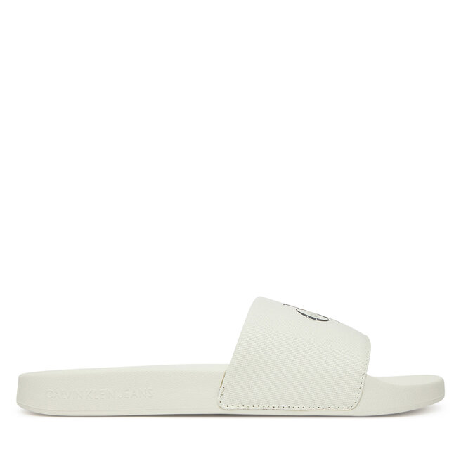 Klapki Calvin Klein Jeans Slide Monologo Cv - Biały
